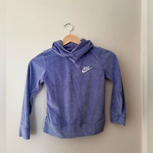 Nike Girls Lavender Velour Pullover Hoodie and Pants Set